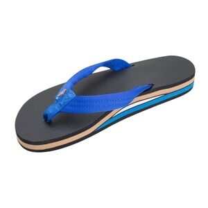 Rainbow NWT classic rubber women’s nylon strap blue/black flip flops